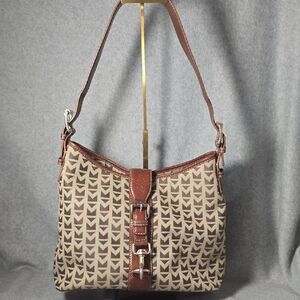 MICHAEL Michael Kors Millbrook Vintage Tan and Brown Patterned Hobo Bag